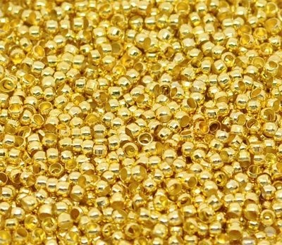 100 x Gold Plated Crimps, 2.5mm