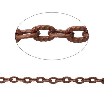 Antique Copper Cable Chain, 3x4.5mm
