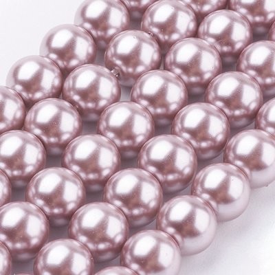 6mm Glass Pearls in Rosy Brown, 1 Strand