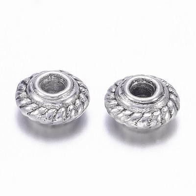 50 x Antique Silver Spacer Beads, 5x3mm