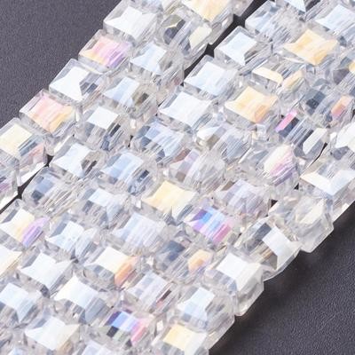 50 x 6mm Clear Electroplated Cubes