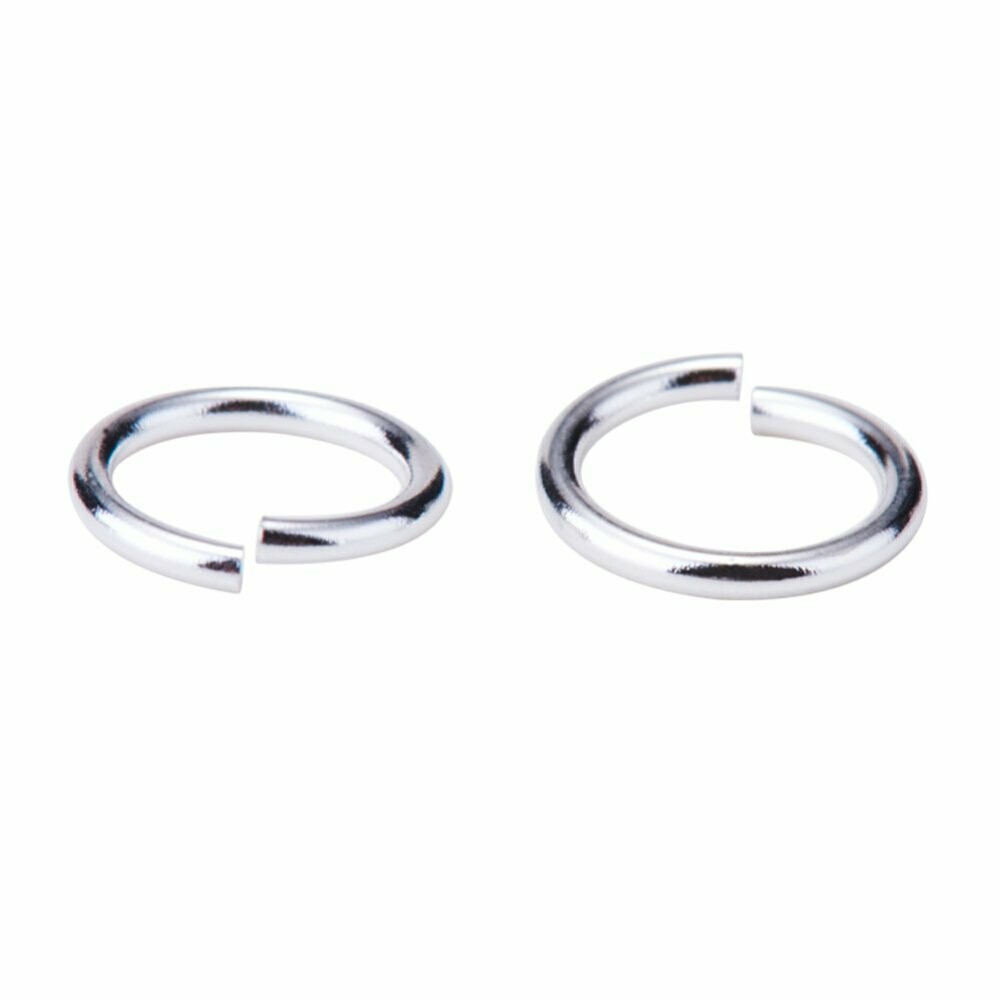50 x Silver Plated Open Jump Rings, 6mm x 0.7mm