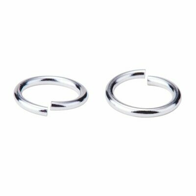 50 x Silver Plated Open Jump Rings, 8mm x 1mm