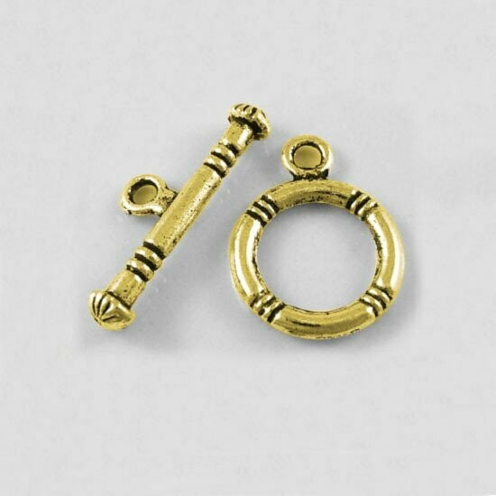 10 x Antique Gold Toggle Clasps, 15x12mm