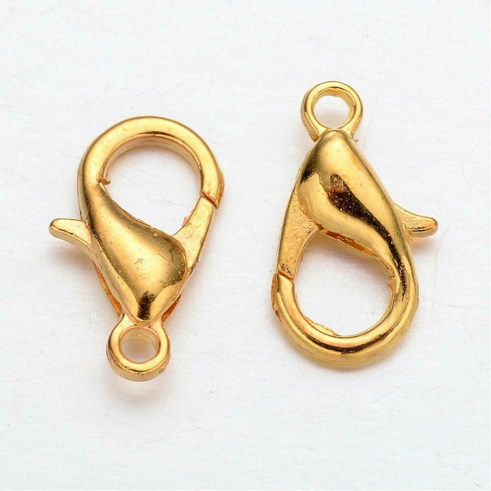 10 x Lobster Clasps in Gold 12x6mm