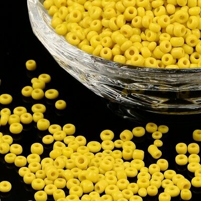 Seed Beads in Opaque Neon Yellow, Size 8, 3mm