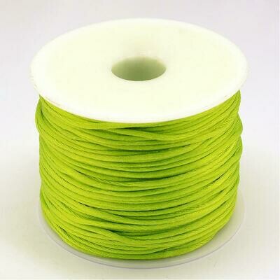 5m x Polyester Cord in Lime Green, 1mm