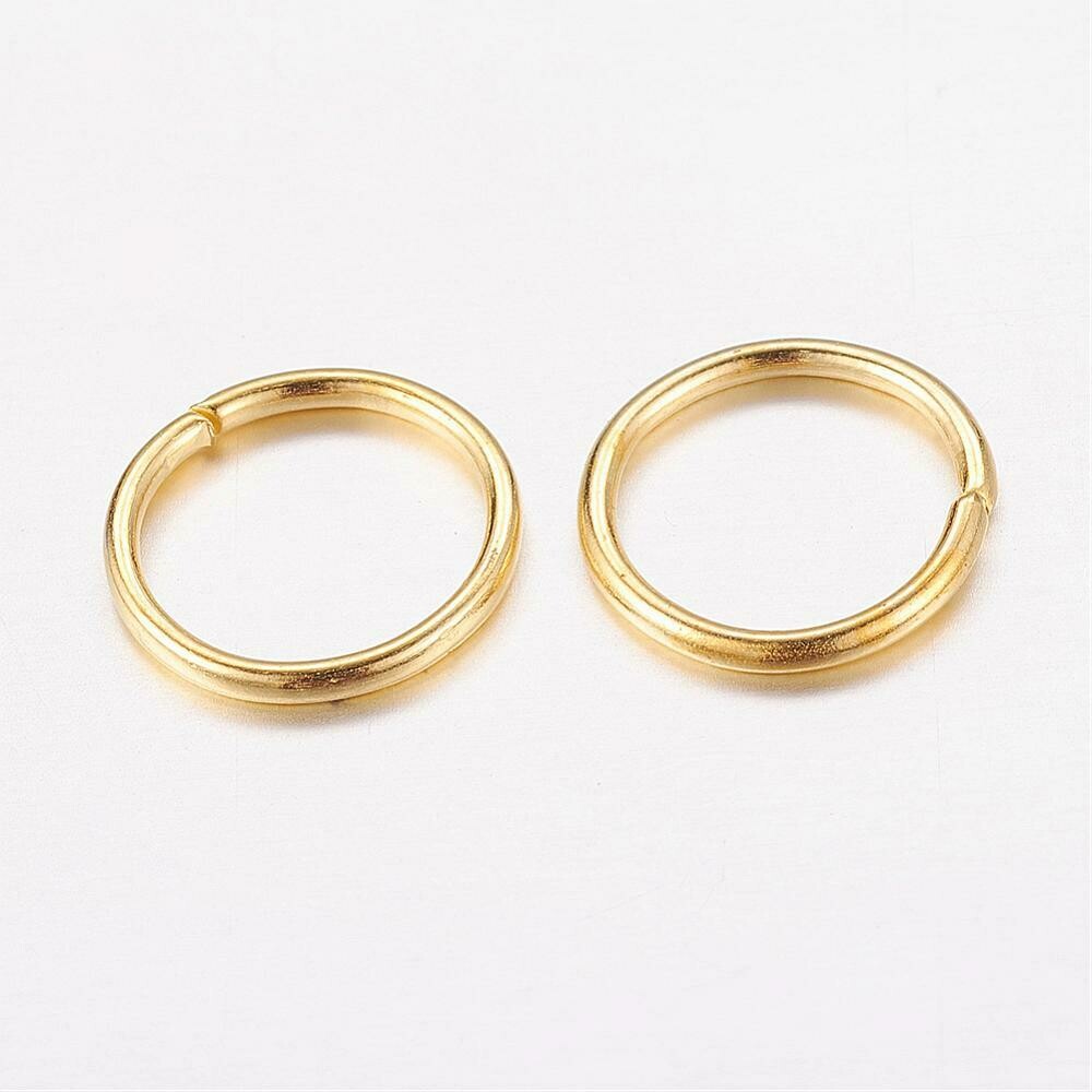 50 x Gold Plated Jump Rings, 10x1mm