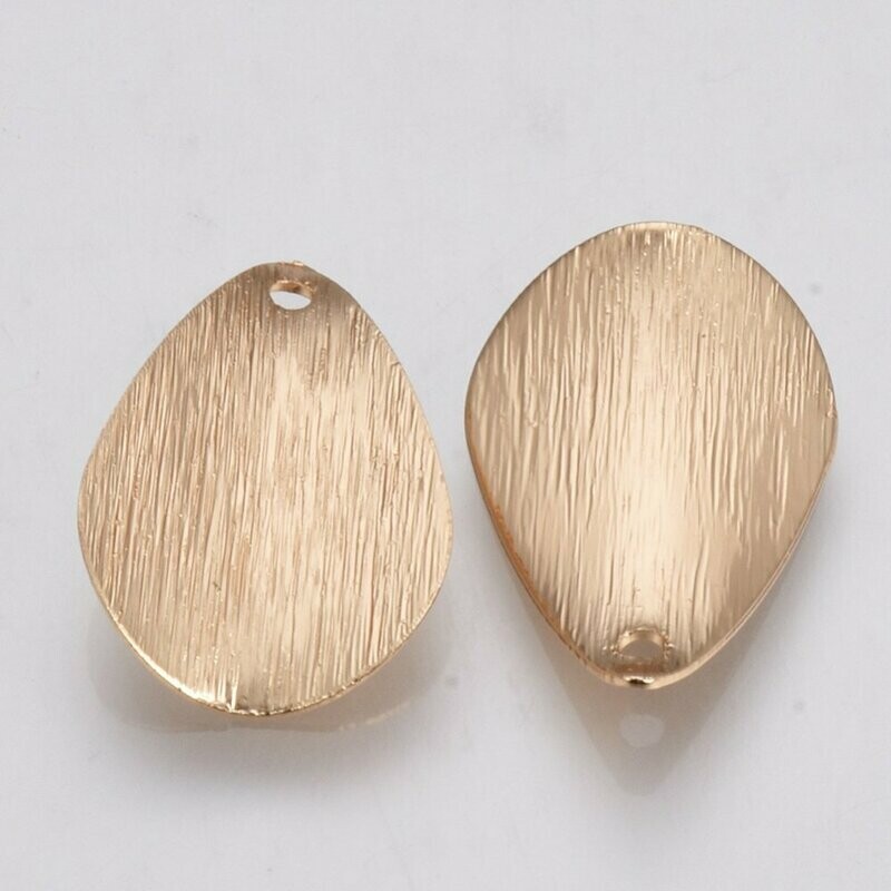 Light Gold Plated Petal Charm/Pendant, 20x13mm