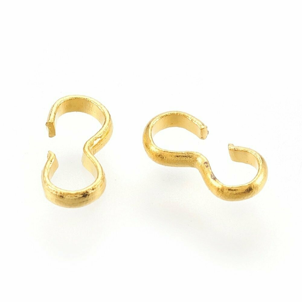 50 x Gold Plated '3' Connectors/Links, 13x6mn