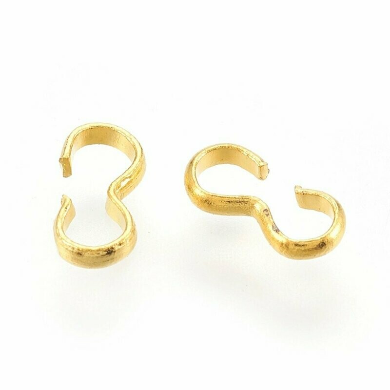 50 x Gold Plated '3' Connectors/Links, 13x6mn 50 x Gold Plated '3' Connectors/Links, 13x6mn