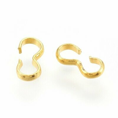 50 x Gold Plated '3' Connectors/Links, 13x6mn