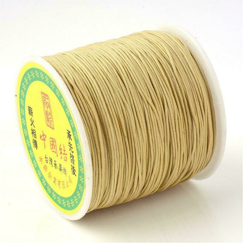 5m x Braided Nylon Thread, Champagne, 0.8mm
