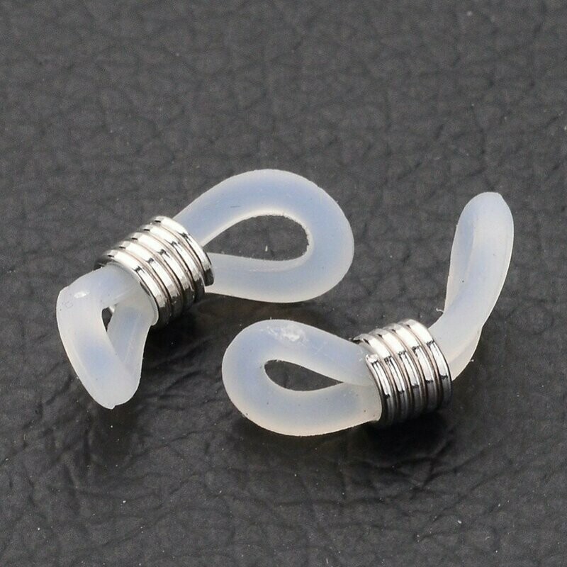 20 x Rubber Loop Ends for Glasses, Translucent