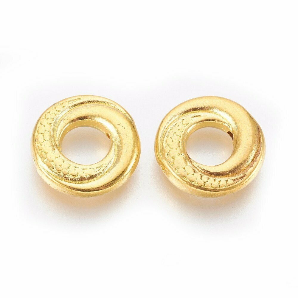 10 x Gold Tibetan Donut Bead Frames, 15mm
