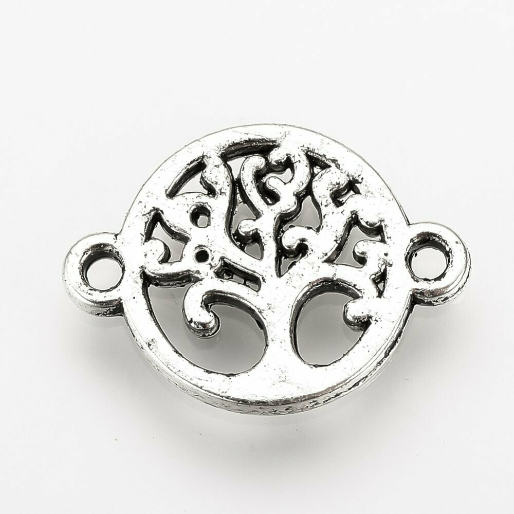 Antique Silver Tree of Life Connector, 16x12mm