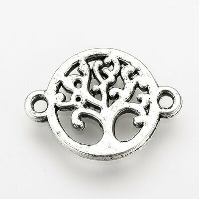 Antique Silver Tree of Life Connector, 16x12mm