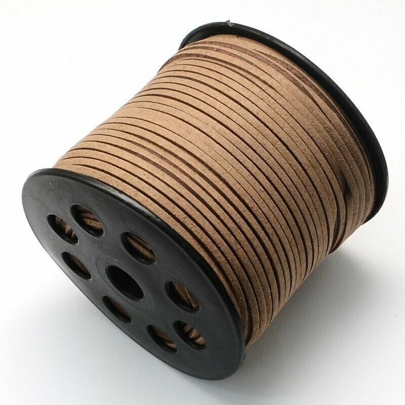 1m Faux Suede Cord in Camel, 3mm