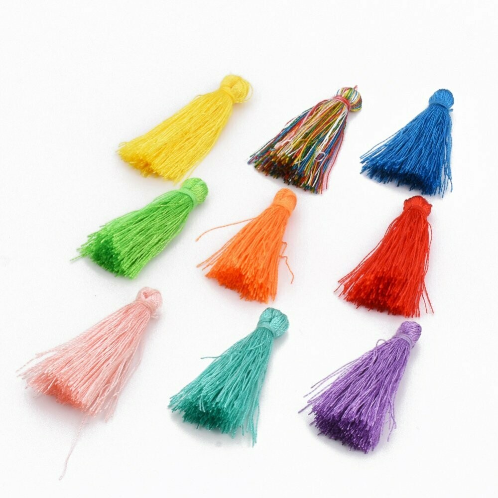 20 x Tassels, Assorted Colours, 30-35mm