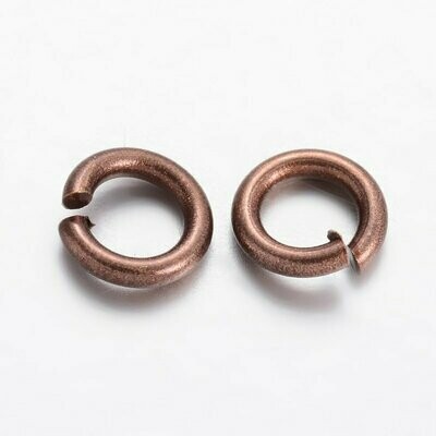 50 x Antique Copper Jump Rings, 7mm x 1mm