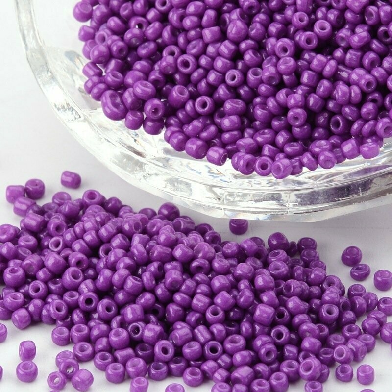 Tibaoffy Size 8/0 Crafts Glass Seed Beads 3mm Purple Beads for Jewelry Making (TOTAL About 100g About 3600pcs)