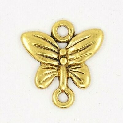 10 x Antique Gold Butterfly Connectors, 13x14mm