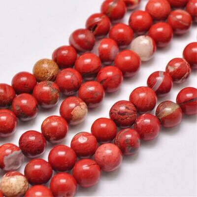 Natural Red Jasper Beads, 4mm, 1 Strand