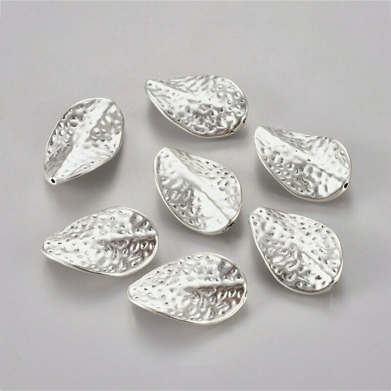 10 x Antique Silver Tibetan Style Twisted Beads, 27x18mm