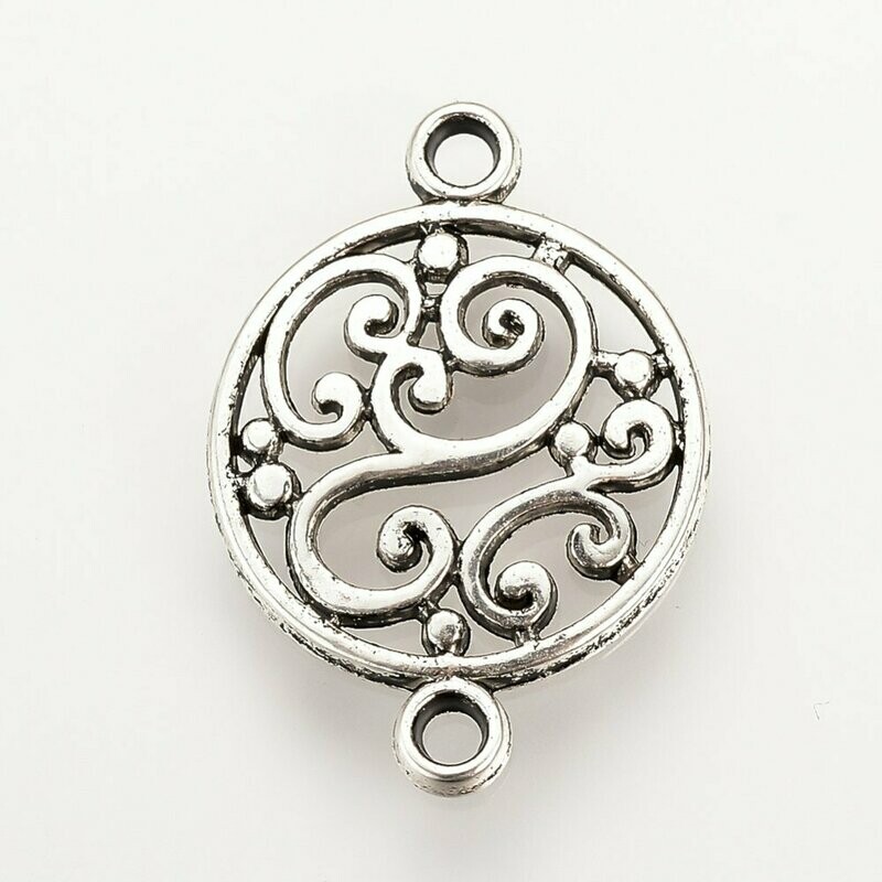 10 x Antique Silver Decorative Connector/Links, 20x14mm