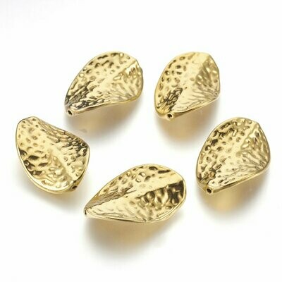 10 x Antique Gold Tibetan Style Twisted Beads, 27x18mm