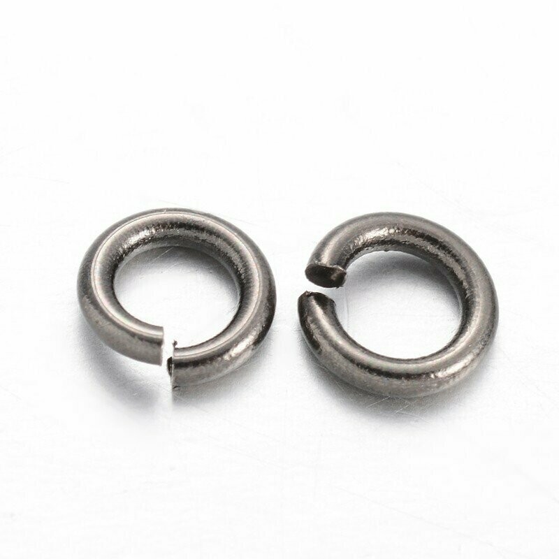 50 x Gunmetal Jump Rings, 5mm x 1mm