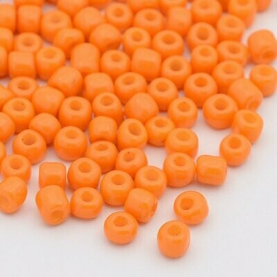 Seed Beads in Orange, Size 8, 3mm