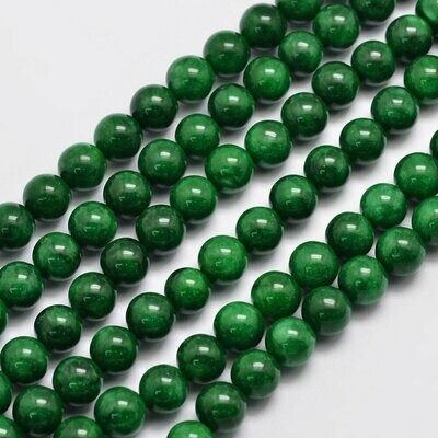 Natural Malaysia Jade, Dyed, 6mm, Green