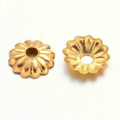 Gold Plated Bead Caps, 5mm, 2g