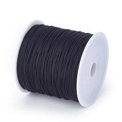 5m x Braided Nylon Thread, Black, 0.8mm