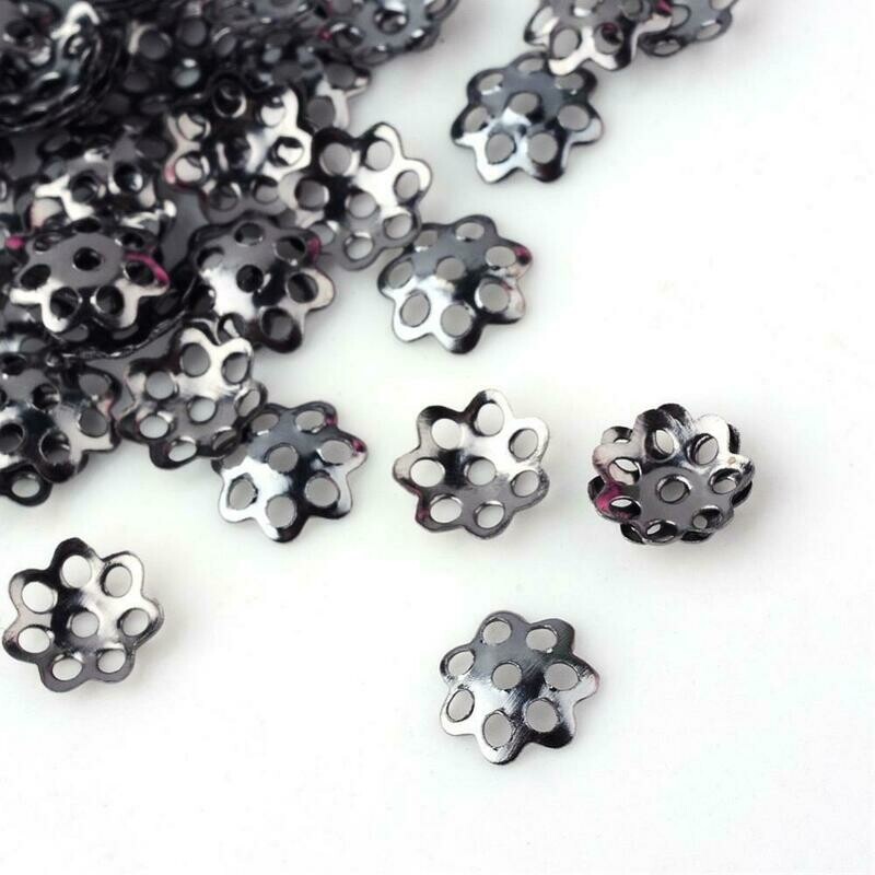 Gunmetal Bead Caps, 6x1mm