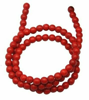 Howlite Beads in Red, 4.5mm, 1 Strand