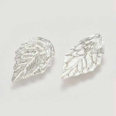 Silver Plated Leaf Charm, 18x10mm