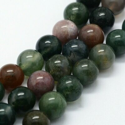 Natural Indian Agate Beads, 6mm, 1 Strand