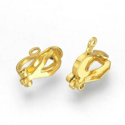 10 x Gold Plated Clip-On Earring Findings