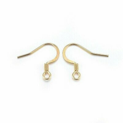 Stainless Steel French Ear Hooks in Gold, 15x17mm, 10 Pairs