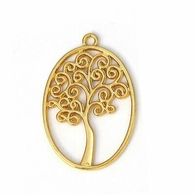 Gold Plated Tree of Life Pendant, 27x40mm