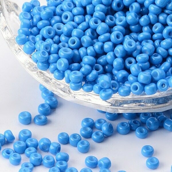 Marine Blue Seed Beads, Size 8, 3mm