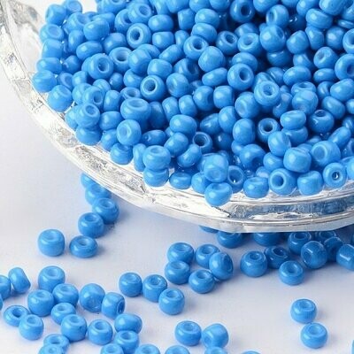 Capri Blue Seed Beads, Size 8, 3mm