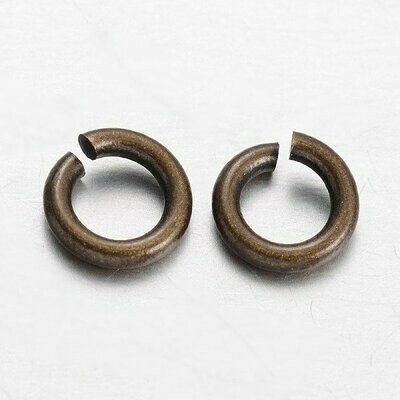 50 x Antique Bronze Jump Rings, 6mm x 0.6mm