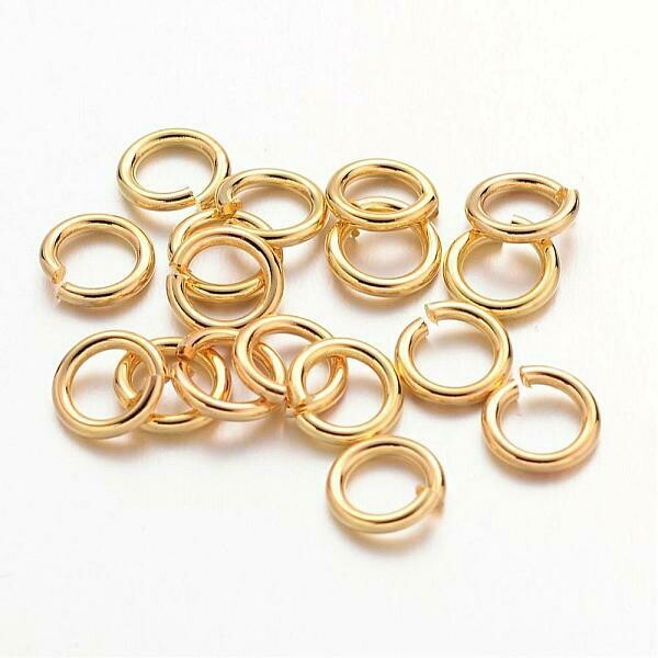50 x Gold Plated Jump Rings, 6x0.7mm