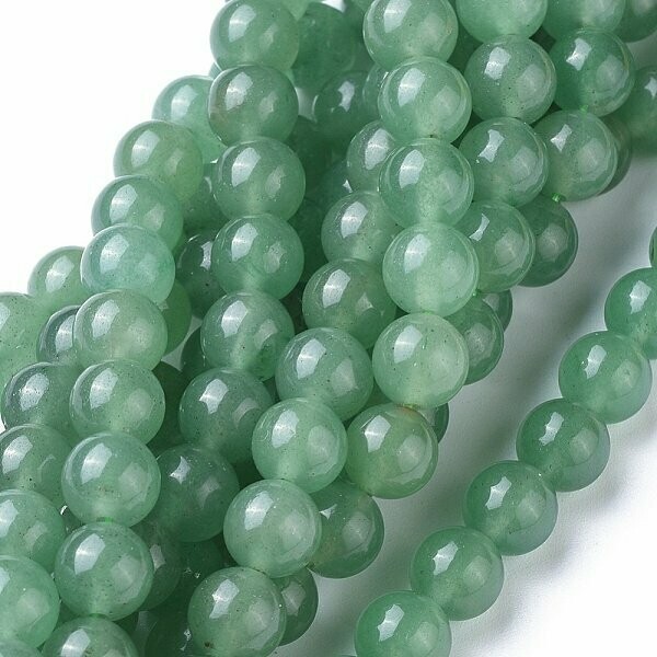 Natural Green Aventurine Beads, 8mm, 1 Strand