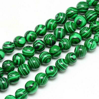 Synthetic Malachite Beads, 6mm, 1 Strand