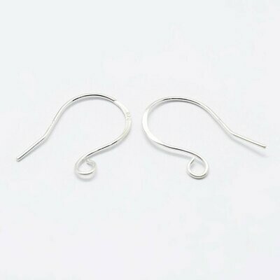 Sterling Silver Ear Hooks, 1 Pair Sterling Silver Ear Hooks, 1 Pair