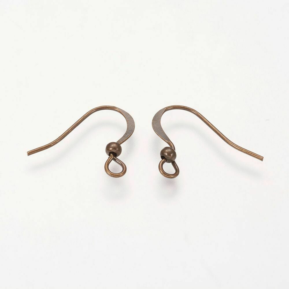 Antique Bronze French Ear Hooks 15mm, 25 pairs